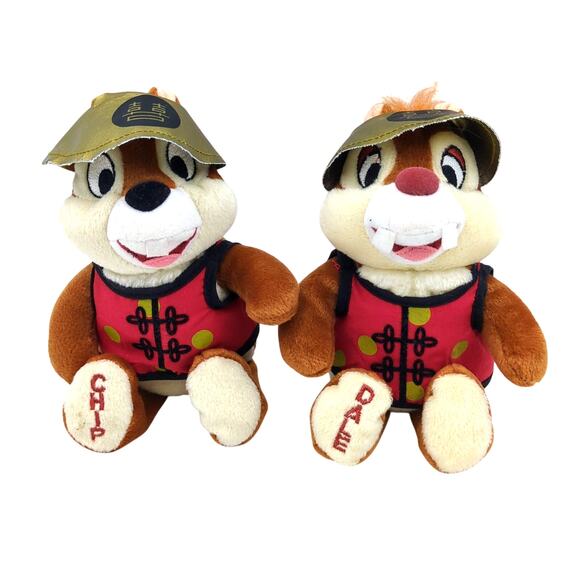 China Chip & Dale 8" Mini Bean Bag Plush Chipmunk Animal Set NWT Disney Store - Picture 1 of 3